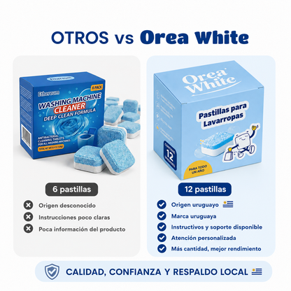 OREA.WHITE™ | Pastillas para Lavarropas — Pack 2x1